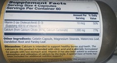 Two Bottles – Solaray Calcium Citrate Vitamin D-3 1000mg 480 Total Pills In All