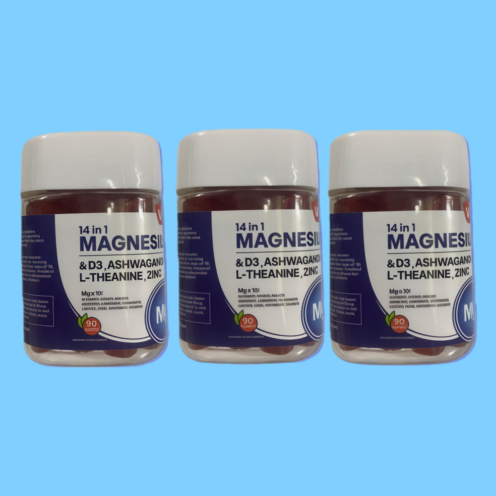 14-in-1 Magnesium Gummies 3 Pack 270ct Ashwagandha L-Theanine &