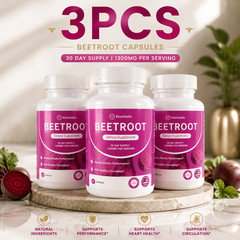 3 Pack of Rosabella Organic Beetroot Capsules for Blood Flow & Heart Health