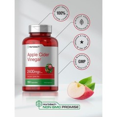 Horbaach Apple Cider Vinegar Capsules 2400mg Non-GMO Gluten Free 150 Count