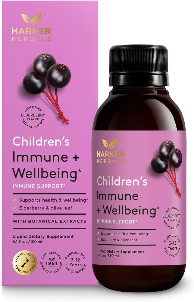 Children’S Immune + Wellbeing Herbal Syrup, Daily Immunity with Elderberry, Echi