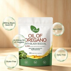 VivoNu Oil of Oregano & Black Seed Oil–Organic Softgels,Carvacrol & Thymoquinone