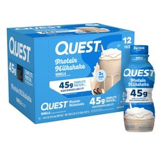 Quest Nutrition Vanilla Protein Shake, 45g Protein, 2g Sugar, 3g Net Carbs, R…
