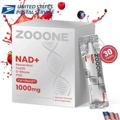 ZOOONE NR1000 NAD+ Berry Drink Mix for Skin Aging Support, Energy & Focus