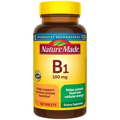 Nature Made Vitamin B1 100mg, Thiamine Supplement 100 Count (Pack of 1)