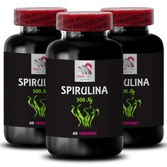 Alkaline greens blend – SPIRULINA – Superfood detox 3 Bottle 180 Capsules