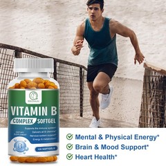 Vitamin B Complex 120 Capsules B1,B2,B3,B5,B6,B7,B9,B12, Immune Support Pills