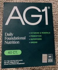 AG1, Greens, Daily Foundational Nutrition, Packet, 40 CT, Sealed Box, EXP 05/26