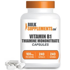 BulkSupplements Vitamin B1 (Thiamine Mononitrate) 240 Capsules – 100 mg Servings