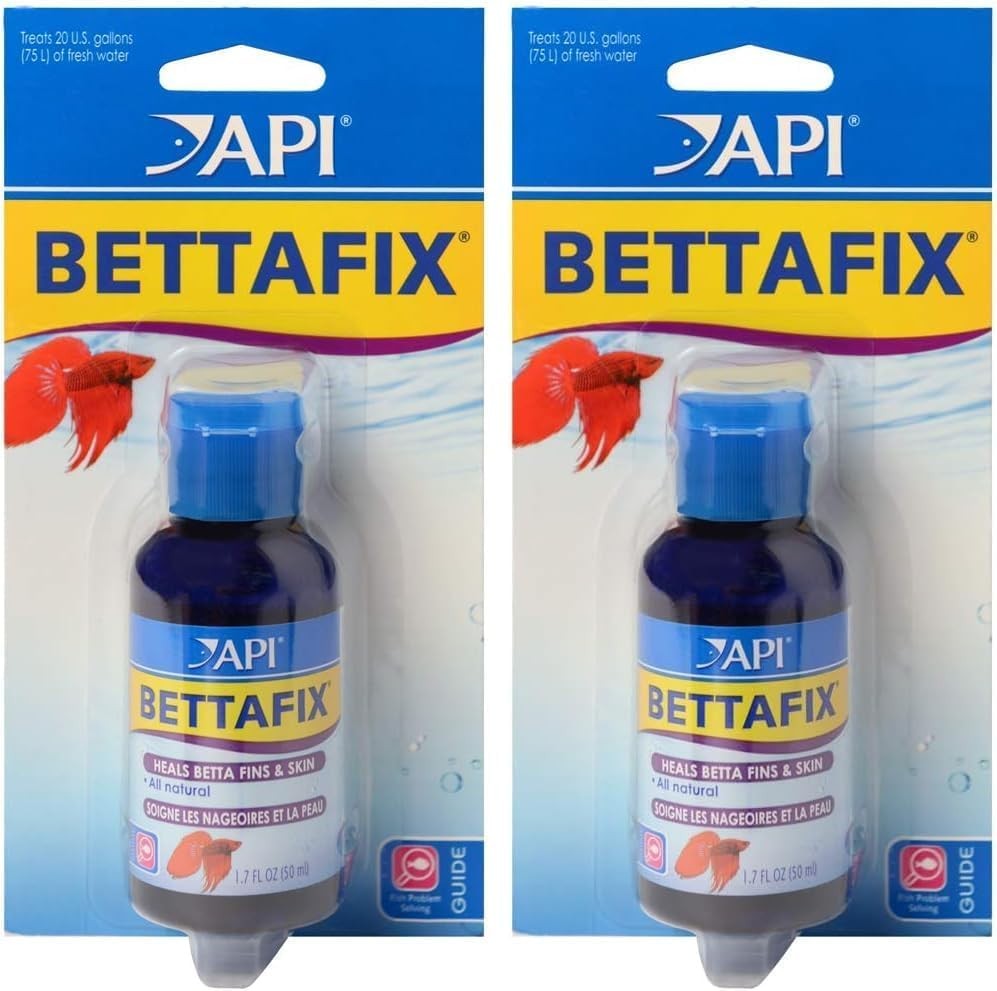 API BETTAFIX Antibacterial & Antifungal Betta 1.7 Fl Oz (Pack of 2), 화이트.