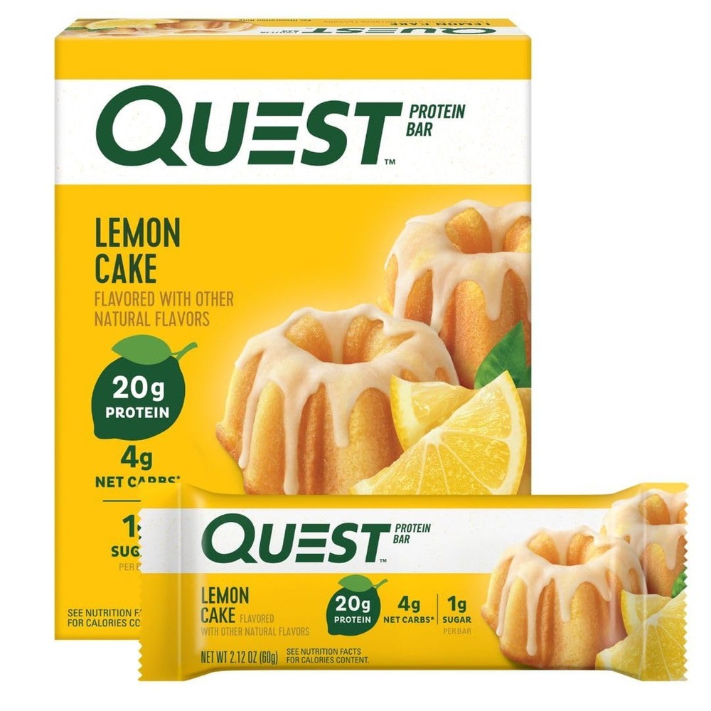 Quest Nutrition Lemon Cake Protein Bars, High Protein, Low Carb, Gluten Free,…
