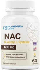 Puregen NAC N-Acetyl Cysteine 600mg 60 Capsules 1 PK