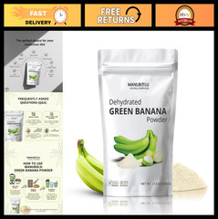 Green Banana Powder 1.1 lb – Natural Prebiotic Fiber, Gluten Free, Vegan Superfo
