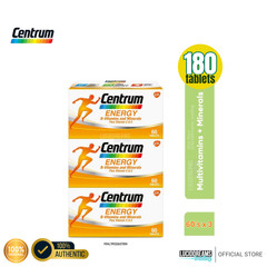 3 boxes X 60’s New Centrum Energy B-Vitamins and Minerals + Vitamin C & E