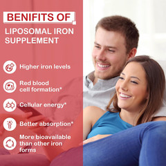 Liposomal Fe Iron Supplement for Women,65 Mg Iron Supplements with Folic Acid &