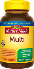 Multivitamin Tablets with Vitamin D3 and Iron, 130 Count for Daily Nutritional S