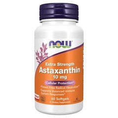 NOW Astaxanthin 10 mg Softgels 60 Count Non GMO Immune Support Supplement