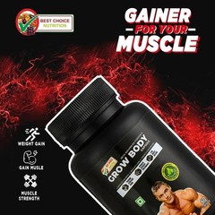 BODY GROW Fast Weight Gain Pills Muscle Gainer WEGHT GAIN 60 CAPSULES MEN USA FS