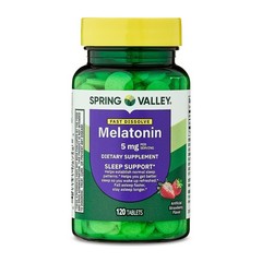 Spring Valley Melatonin Sleep Dietary Supplement Fast-Dissolve Tablets Strawb…