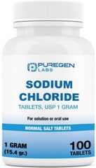 Puregen Sodium Chloride Tablets Normal Salt 1 GM (1000 mg) 100 Tablets Pack of 2