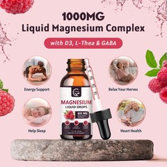 GORNVB 2 Pack Magnesium Glycinate Liquid Drops | 1000mg Liquid Magnesium Comp…