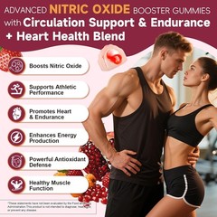 Nitric Oxide Booster Beet Root Gummies with L-Arginine, L-Citrulline, Grape Seed