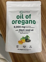 3 Pack Oil of Oregano with Black Seed Oil, 300 Softgels Fresh Microingredients.