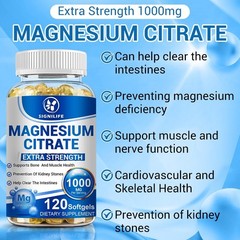 Magnesium Citrate Capsules 1000mg Per Serving – Highest Potency 120 Capsules-