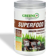 Greens Plus Organic Superfood Amazon Chocolate | Vegan Greens Powder | 8.46 Oz