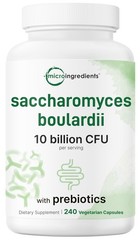 Saccharomyces Boulardii Probiotics 10 Billion CFU with Prebiotics, 240 Vegeta…