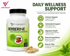 Berberine with Ceylon Cinnamon 1200 mg 120 VCaps Exp 12/25 Healthy Immune System