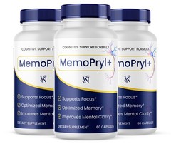 MemoPryl Nootropic All Natural Brain Supplement Memo Pryl 180 Capsules 3 Pack