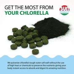 Sun Chlorella 200 mg Green Algae Superfood Supplement – Pulverized Cell Wall …