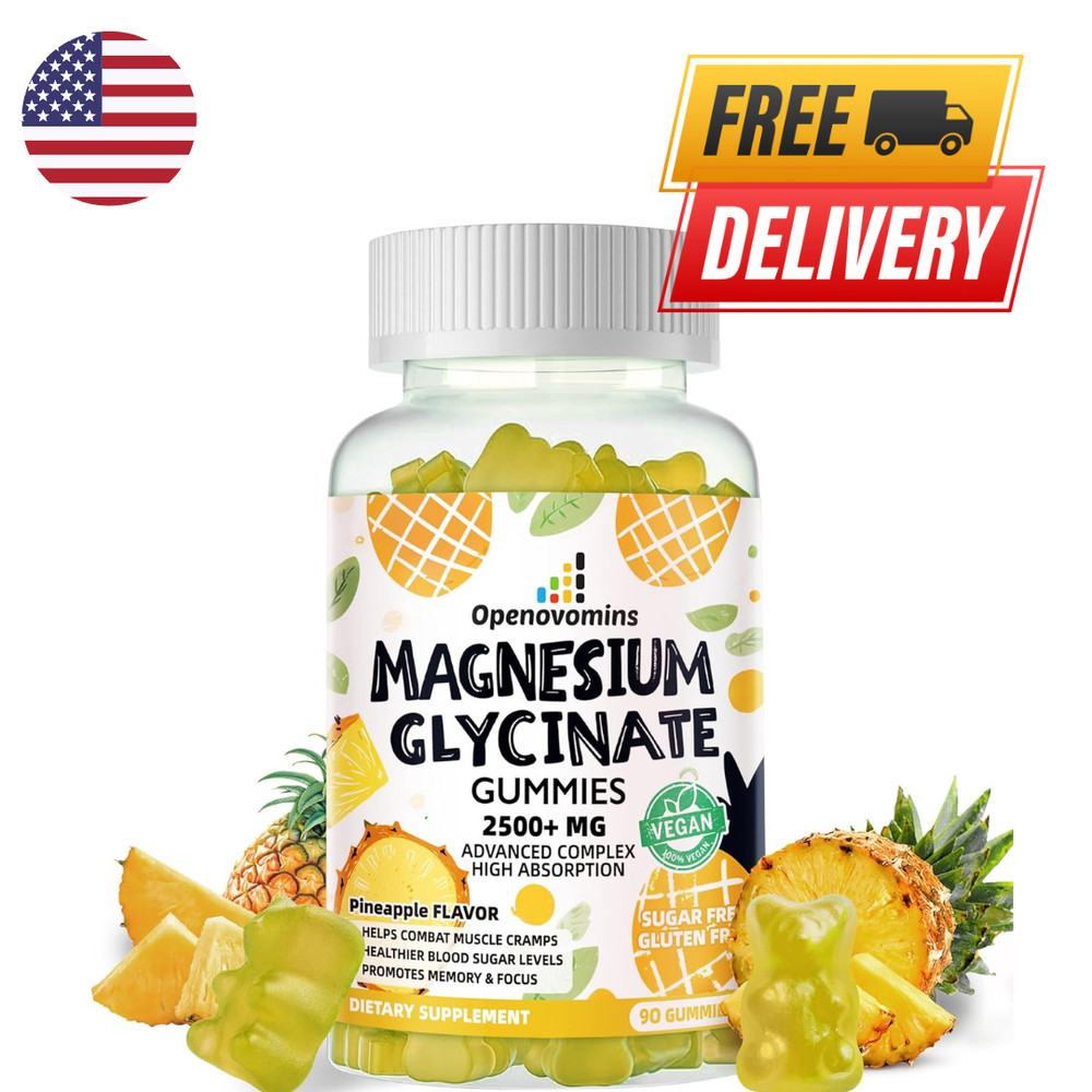 Magnesium Glycinate Gummies 2500mg – Sugar Free Magnesium Potassium Supplement w