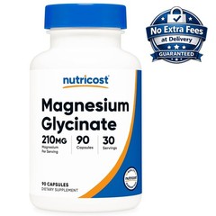 Suplemento de Magnesio Glicinato 210 mg (Bisglicinato) 90/180/360 Unidades