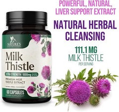 Milk Thistle Supplement – Max Strength 1000mg for Liver Cleanse Detox & Repair
