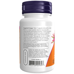 NOW Foods Biotin 1000mcg, Amino Acid Metabolism, Energy Production, 100 Capsules