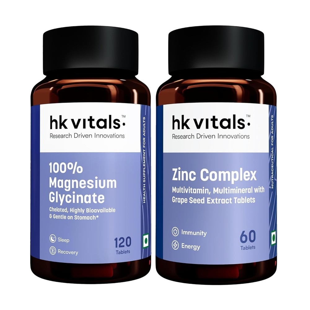 100% Magnesium Glycinate (1880mg) Tablet with Zinc Complex Tablet | Health Supp.