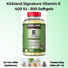 500 Softgels Kirkland Vitamin E 180mg 400 IU dl-Alpha Tocopheryl Acetate USA