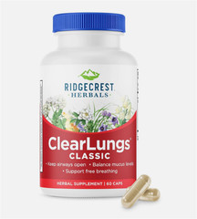 RidgeCrest ClearLungs Classic – 60 Vegan Caps PACKAGING MAY VARY – EXP. 2/2029