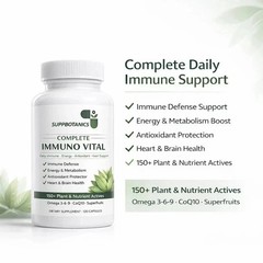 3 Pack SuppBotanics Immuno Vital Immune Support 150+ Nutrients 120 Caps