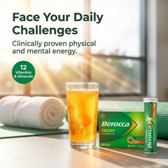 Energy Vitamin B & C Orange Flavour Effervescent Tablets 60 Pack