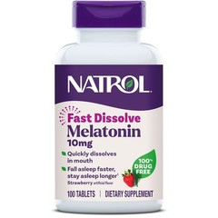 Natrol Melatonin 10mg Fast Dissolve Sleep Aid Tablets, Strawberry, 100ct