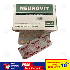 HOVID NEUROVIT VITAMIN B1 B6 B12 100’s For Nerves Function FREE SHIPPING