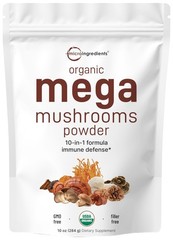 Micro Ingredients Organic Mega Mushroom Powder,10 Ounce 10 (Pack of 1)