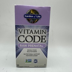 Garden of Life Vitamin Code Raw Prenatal 90 Vegetarian Capsules Exp 4/2026