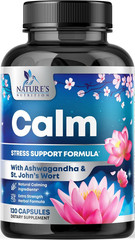 Natural Calm, Unwind & Relax Support with Ashwagandha, GABA, Magnesium, 5-HTP, L
