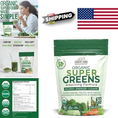 Natural Super Greens Drink Mix for Metabolism and Debloating Support 15.87 Ounce