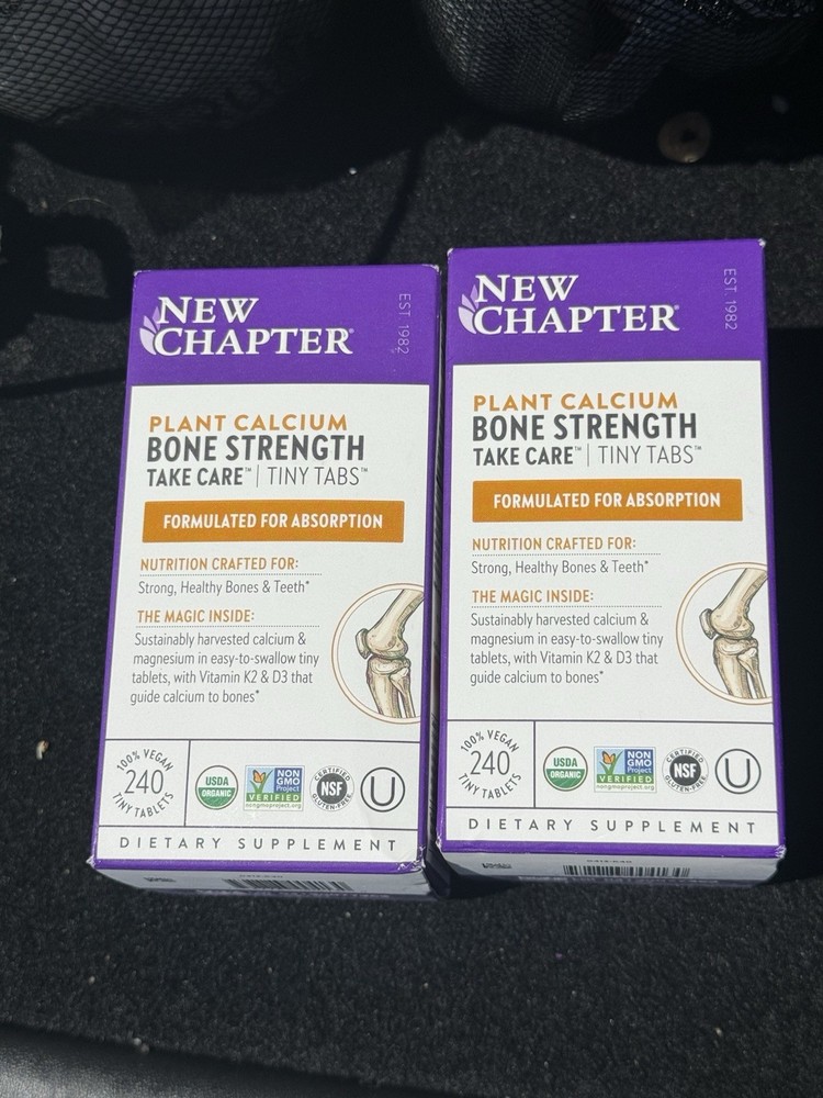 2 Pack New Chapter Plant Calcium Bone Strength Supplement – 240 Tablets 03/2027