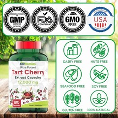 Tart Cherry Capsules |200 Capsules |12000 MG| Tart Cherry | Tart Cherry Extract